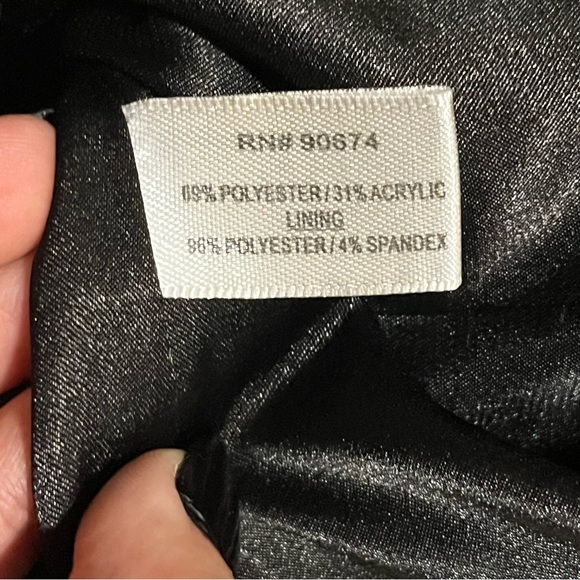 Boston Proper woven tweed chic Black and white jacket with frayed hem size M - Picture 10 of 11